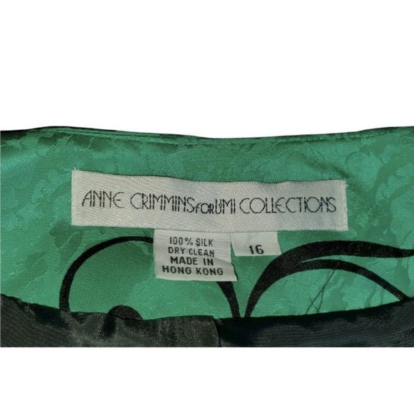 VTG ANNE CRIMMINS for UMI COLLECTIONS Blazer 100% Silk Fully Lined - Wms 16 - Picture 8 of 9